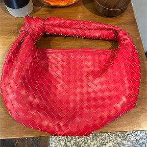 Red Woven Hobo Bag